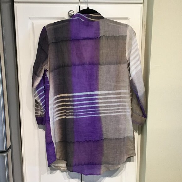 Chaudry KC Sheer Tie Dye Button Up Top - Picture 2 of 4